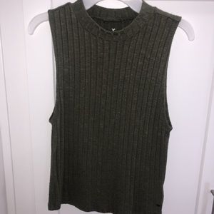 Army Green Sleeveless Sweater